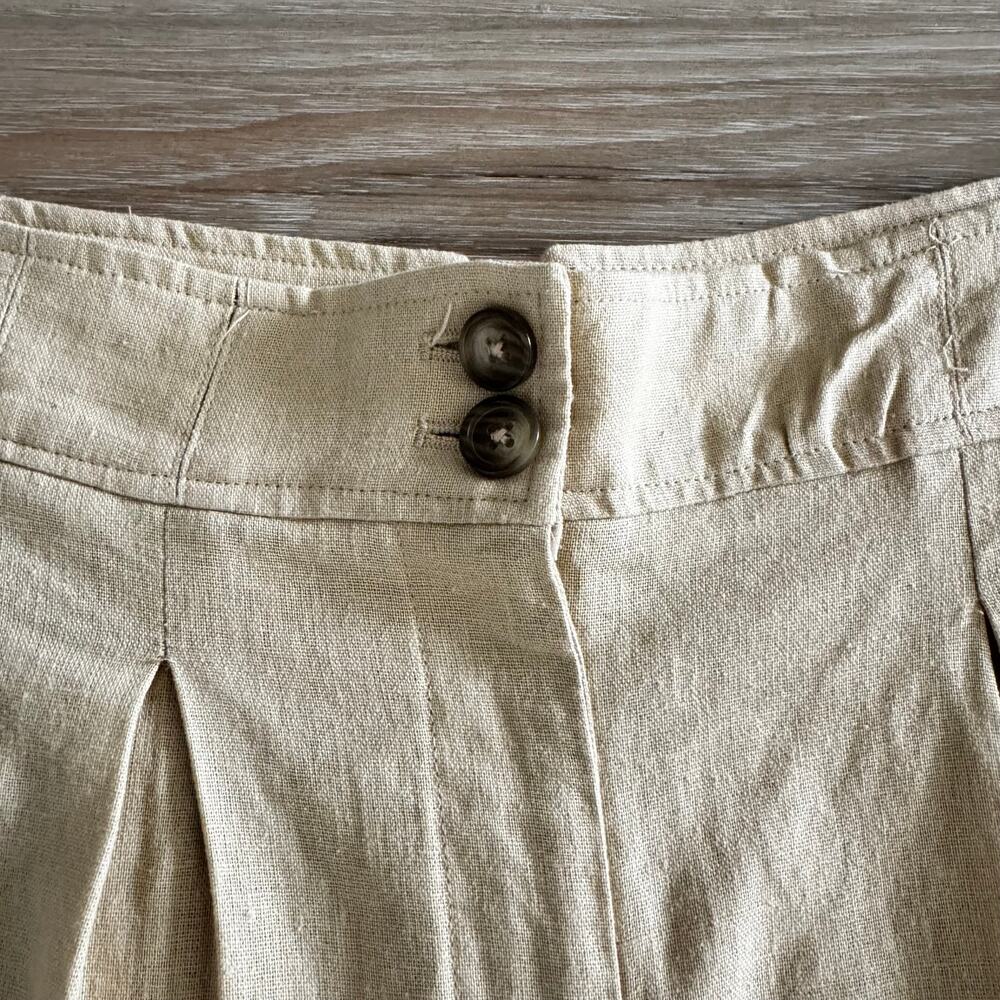 Jason Wu | NWT Khaki Colored Linen Blend High-Waisted Shorts size 12 - Picture 3 of 12